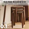 Taburete apilable de madera maciza para el hogar, pequeño, para sala de estar, comedor, alto, cuadrado, de madera, suave y bajo.