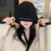 Chapéu de Lã Estilo Coreano de Inverno para Mulheres, Chapéu Versátil para Exterior Que Faz o Rosto Parecer Menor, Chapéu Quente, Chapéu de Tricô da Moda Casual