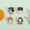 Avatar Creativo Estilo Ruso Llevando un Sombrero, Broche de Niña de Pelo Corto, Insignia de Ropa Moderna y Versátil, Hebilla de Cinturón