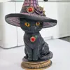 Lámpara de Mesa Gato Negro de Nuevo Producto Transfronterizo Lámpara de Mesa Gato Negro Colorida Gótica Adorno de Artesanía de Resina S