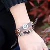Pulseira de couro com contas punk mais vendida direto da fábrica altamente recomendada pulseira de couro de vaca suporte para atacado pequeno