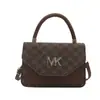 Bolsa Monograma Color Block Vintage para Mulheres 2026 Nova Moda de Nicho Bolsa de Mão Pequena Quadrada Bolsa de Ombro Alça Larga Bolsa Transversal
