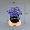 Planta artificial mini vaso bola de grama bonsai árvore pequena decoração de casa ornamentos de flores mini hemisfério criativo cerejeira bola de neve