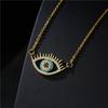 Collar Clásico con Colgante de Ojo de Diablo para Mujer Estilo Ins Moda Europea y Americana Collar de Ojo Cobre Micro-Incrustado Zirconia Joyería