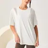 Ropa de Yoga Deportiva de Manga Corta para Mujer Primavera y Verano Holgada Fitness Running Secado Rápido Camiseta de Manga Corta Traje Transpirable de Pilates