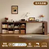 Escritorio Doble de Madera Maciza Mesa de Estudio para Adultos en Casa Mesa Larga para Dormitorio Armario de Almacenamiento Mesa de Ordenador Retráctil Integrada