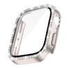 Adecuado para Caja de Reloj Apple S12 de una Sola Fila Incrustada de Diamantes, Caja Protectora Integrada de PC+Película Templada para Apple Watch
