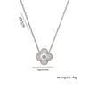 Pulseira de Aço Titânio Flor de Quatro Folhas Dupla Face com Um Diamante de um Lado e Uma Concha do Outro Lado, Pulseira de Uso Duplo, Conjunto de Decorações Moderno, Clássico e Versátil