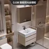 Tocador de baño lavabo lavabo encimera piedra sinterizada doblado en caliente lavabo integrado combinación de gabinete de baño simple moderno montado en la pared
