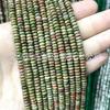 Cuentas de ábaco pequeñas de 2 x 4 mm, cuentas sueltas verdes de ojo de tigre Dongling, accesorios de joyería para bricolaje, cuentas de rueda