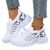 Zapatos Deportivos Casuales para Mujer Estampado de Leopardo Rayas Transfronterizas Zapatos de Exportación Temu Xiyin Zapatos de Moda al por Mayor Transpirables y Resistentes al Desgaste
