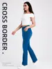 Pantalones Vaqueros de Estilo Nuevo Transfronterizo Europeo y Americano con Bigotes de Gato, Ajustados, de Cintura Alta, Adelgazantes, Levanta Glúteos, con Bolsillos, para Fitness Casual para Mujer