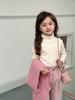 [Forrado com fleece] Roupa infantil Aimo Beibei Inverno Infantil gola alta de pelo quente veludo raposa prateada malha de lã gola alta camiseta de base