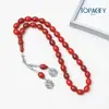 Pulsera de Cuentas de Oración Árabes Pakistaní de Nuevo Estilo con 33 Cuentas de 12*14mm, Cuentas de Oración de Doble Extremo