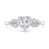 Canal de Video Tendencia Anillo de Corazón Cortado Flor de Hielo de Piedra Preciosa Colorida Más Vendido para Mujeres, Incrustado con Brillante Anillo de Corazón de Diamante de Alto Carbono, Transmisión en Vivo Dropshipping