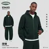 Roupas Masculinas CXK 26 Novidade Outono/Inverno: Moletom com Zíper e Forro de Lã, Estilo Retro Americano, Ombro Normal, Moletom de Cor Sólida