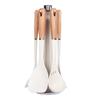 Utensílios de Cozinha de Silicone com Cabo de Madeira, Espátula de Silicone para Panelas Antiaderentes, Espátula de Cozinha, Concha para Sopa, Conjunto de Grau Alimentício, Resistente à Temperatura e Resistente a Altas Temperaturas