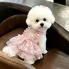 Vestido para Mascota con Falda de Tul de Rosa Tridimensional, Nuevo Estilo a la Moda para Perros Pequeños y Medianos como Teddy, Bichón y Schnauzer