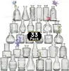 Juego de Jarrones Pequeños Decorativos de Vidrio Vintage Transparente Estilo Ins, Jarrón de Flores y Botella de Aromaterapia, El Más Vendido Transfronterizo con un Toque de Lujo