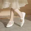 Jingang Hs50103 Zapatos Planos con Punta y Aumento Interior, Boca Baja, Novedad Primavera y Otoño 2025, Elegantes y Versátiles para Mujer