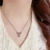 Design de Moda de Nicho Sentido Anel de Metal Pingente Xiao Pang Fu Colar Distintivo Luxo Leve Exquisito Corrente para Clavícula Versátil para Mulheres