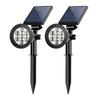 Foco solar RGB de 7 LED para jardín, foco de tierra para césped, luz de inundación, 4 LED, luz decorativa colorida para paisaje