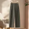 Moda Nueva Otoño/Invierno 2026 Versátiles Casuales Pantalones Cargo Cintura Alta Holgados Con Terciopelo Cálidos Adelgazantes Pierna Recta