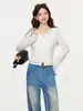 Conjunto de Dos Piezas con Parches de Encaje Impresionante para Mujer Primavera 2026 Cárdigan Ligeramente Transparente Top Camisola Sexy