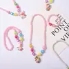 Conjunto de Joyería Personalizado para Niños Estilo Coreano Unicornio Cadena de Perlas Colgante Acrílico Collar para Niñas