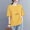 Camiseta de manga corta de comercio exterior para mujer, nueva camiseta elegante de verano 2026 para mamá, talla grande, top holgado y moderno
