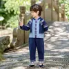 Roupas de Performance Novas Primavera e Outono 2025 para Meninas Dinastia Han Estilo Chinês Manga Longa 3 de Março Roupas de Performance para Crianças Terno para Menino