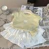 Liquidación no devuelve no cambia [orden racional] camiseta de verano para niñas con estampado de letras falda plisada pantalones