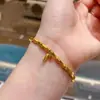 Pulsera de Oro de Arena Vietnamita para Mujer, Pulsera de Nudo de Bambú Herencia de la Familia Zhou, Joyería de Imitación Dorada Estilo Retro Ins de Lujo Ligero al por Mayor