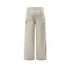 Calça de trabalho reta vibe masculina marca tendência high street personalidade design de bolso senso retrô desgastado perna larga calça casual