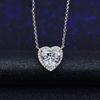 TikTok Live Luxo Shining Carat Pingente Em Forma de Coração Imitação Mosan Colar de Diamante pt950 Corrente de Clavícula de Diamante de Alto Carbono para Mulheres