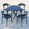 Combinación de Mesa y Sillas para Exteriores Tienda de Té con Leche Negra Mesa para Exteriores Patio de Ocio al Aire Libre Balcón de Plástico para Exteriores Impermeable y Protección Solar