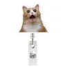 Lanyard para Enfermera Llavero Acrílico Insignia de Identificación de Doctor Giratorio Retráctil Fácil de Usar Gato Emoji Rollo