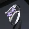 Anillo colorido en forma de corazón Venta caliente europea y americana Anillo para mujer anillo de boda suministro directo de fábrica venta al por mayor