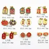 Colgante pequeño de imitación de arena de Vietnam, color oro, pintado al óleo, chapado en oro, palabra de la suerte Lucky Lucky NAFU, accesorios DIY, accesorios, colgante pequeño