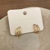 Pendientes de Doble Capa de Concha para Mujer, Pendientes de Diseño Nicho, Estilo Coreano, Sencillos y de Alta Gama, Pendientes de Lujo Ligero, Pendientes de Moda