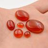 Cubierta Inferior de Nogal material incrustado anillo de ágata roja superficie de huevo superficie de huevo Semicírculo Ovalado DIY Hecho a Mano estilo antiguo accesorios de joyería trabajador
