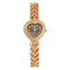 Nuevo Reloj de Moda para Mujer con Incrustaciones de Diamantes en Forma de Corazón para Comercio Exterior Reloj de Pulsera Transfronterizo Reloj de Cuarzo para Mujer Suministro al por Mayor