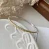 Pulseira de Prata Esterlina S925 com Zircônia Colorida em Corda Elástica para Mulheres, Alto Padrão, Luxo Acessível, Design de Nicho, Pulseira Simples, Popular no Xiaohongshu