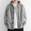 Suéter Cardigan con Capucha para Hombre, Chaqueta Gruesa de Punto de Alta Calidad para Otoño e Invierno, Abrigo Holgado y Elegante de Estilo Perezoso