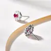 Brincos Diários Caibao para Mulheres Brincos de Corindo Vermelho Rubi Sintético Prata S925 Luxo Leve Quantidade de Venda ao Vivo