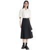 Blusa feminina elegante com laço e drapeado para viagem, nova camisa de verão em cetim com ácido acético branco e manga curta