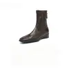 Botines Chelsea estilo británico Gu Yun para mujer, nueva colección otoño/invierno 2026, de tacón alto, punta cuadrada, corte ajustado, botines Martin sencillos para mujer