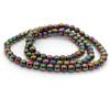 Cuentas de piedra biliar negra de 2/3/4/6/8/10/12 mm, galvanizadas en siete colores, accesorios de joyería DIY al por mayor