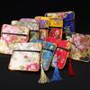 Nova Bolsa com Zíper Estilo Chinês, Bolsa de Brocado de Camada Dupla Estilo Nacional, Bolsa para Guardar Joias, Bolsa para Embalagem de Pulseiras, Porta-Moedas, Transfronteiriça