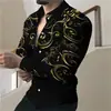 Camisa Masculina Europeia e Americana Transfronteiriça Primavera e Outono Quente Nova Cool Impressão 3D Tendência da Moda Manga Longa Top Masculino